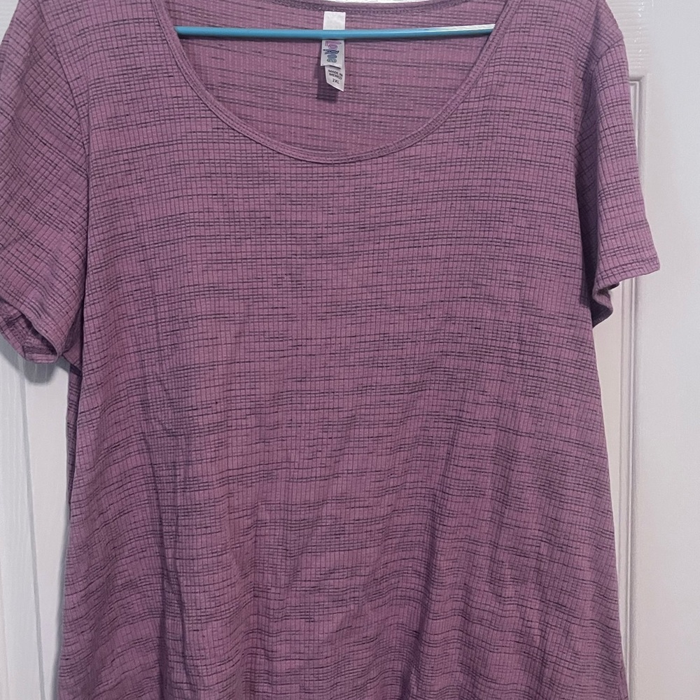 LuLaRoe Textured Purple Short Sleeve Top